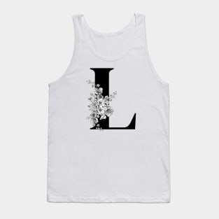 L alphabet Botanical cherry blossom sakura flowers Tank Top